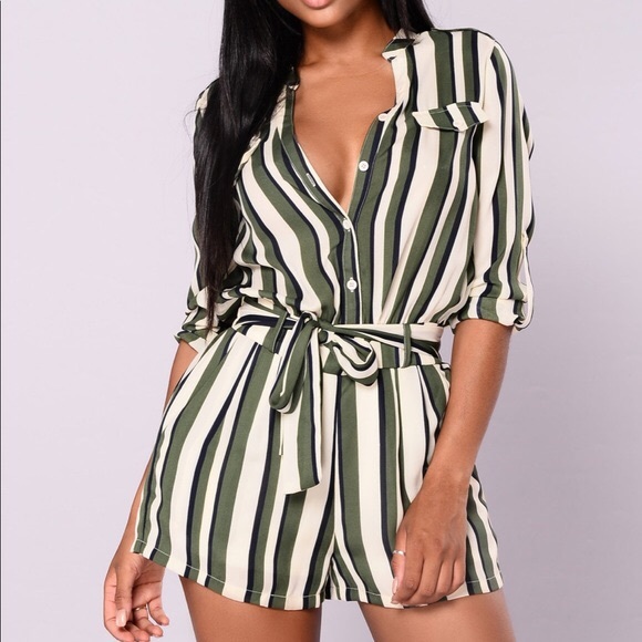Fashion Nova Striped Romper